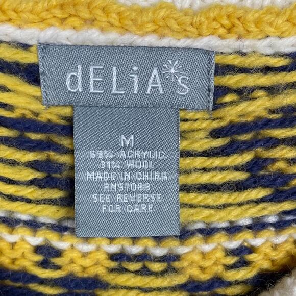Vintage 90s Delia’s Boatneck Fair Isle Sweater Sz M - Picture 2 of 3